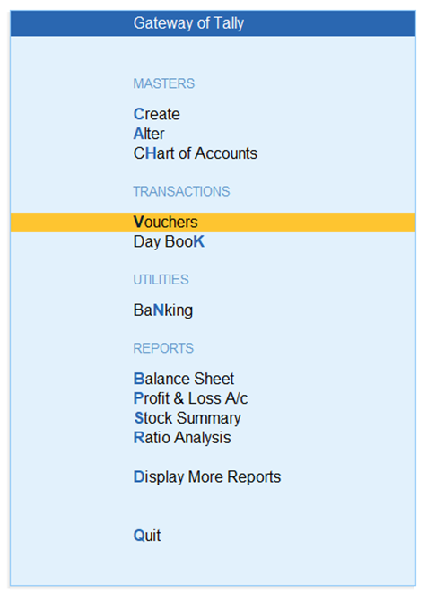 tally prime voucher entry